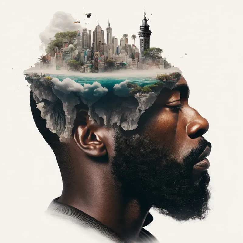Human Heads With Cities T-shirts Designs