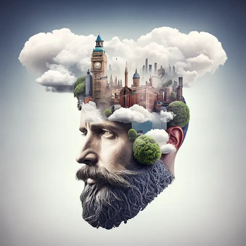 Human Heads With Cities T-shirts Designs