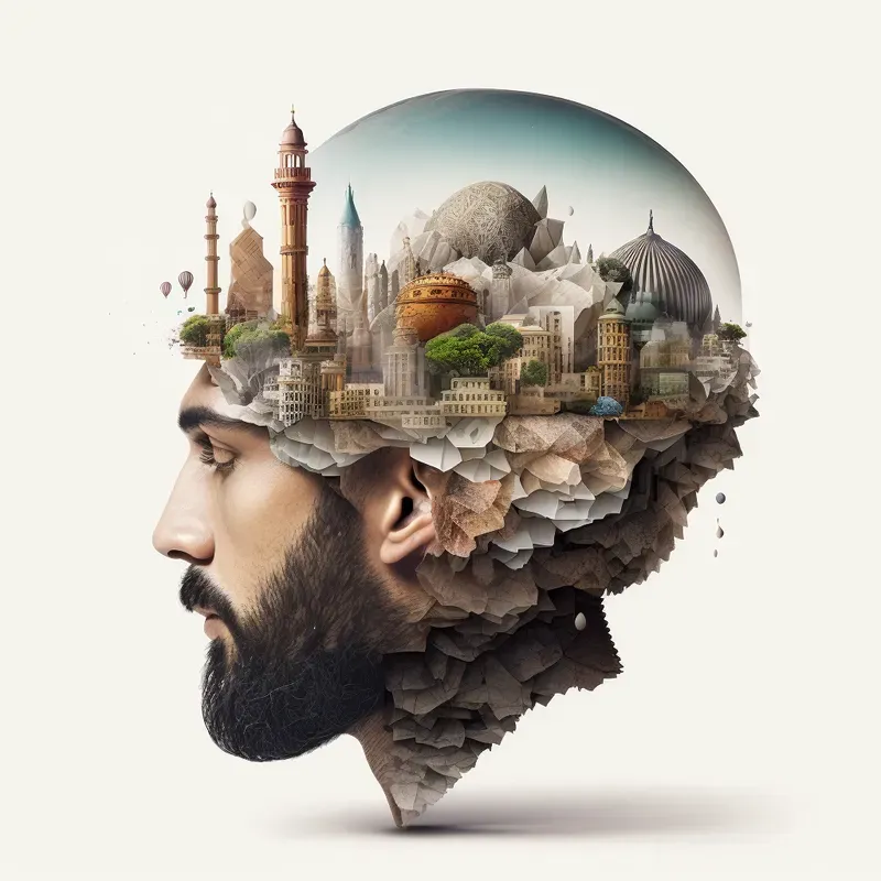 Human Heads With Cities T-shirts Designs