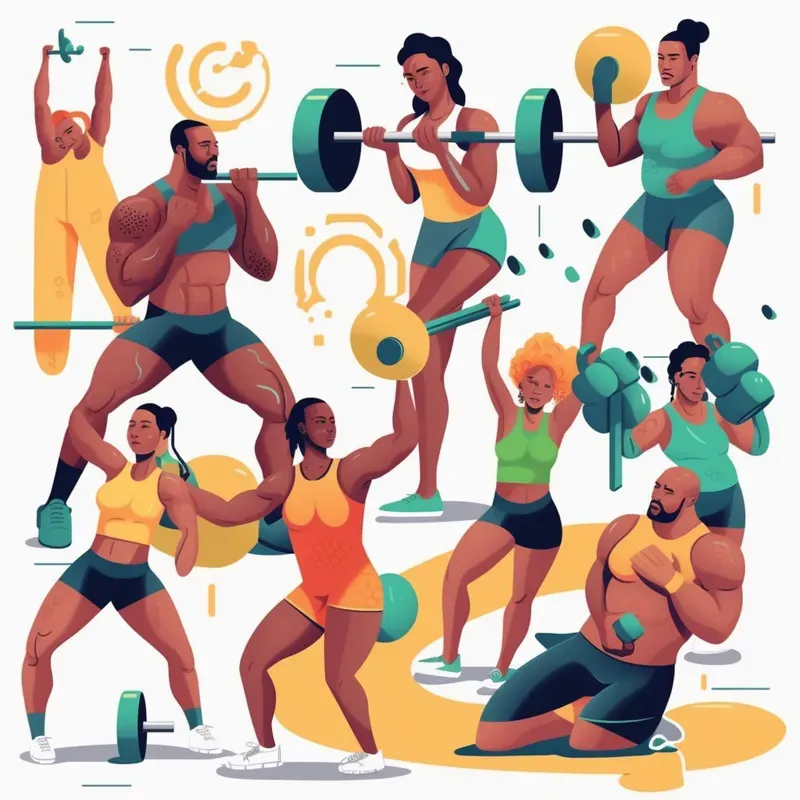 Fitness And Sports Flat Style Vectors