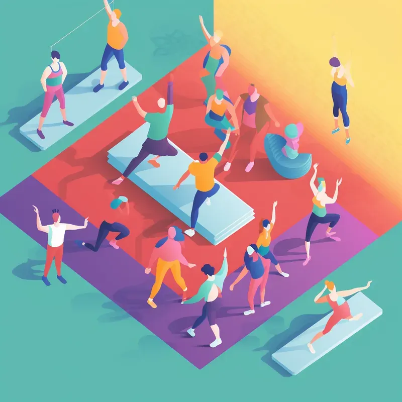 Fitness And Sports Flat Style Vectors