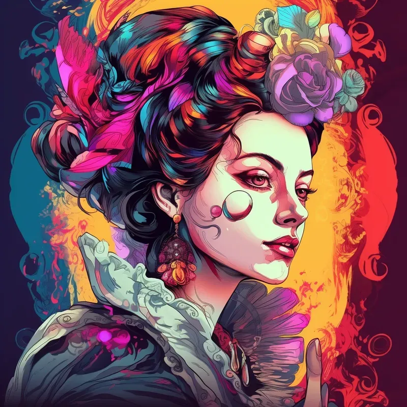 Rococo Pop Art Style Illustrations
