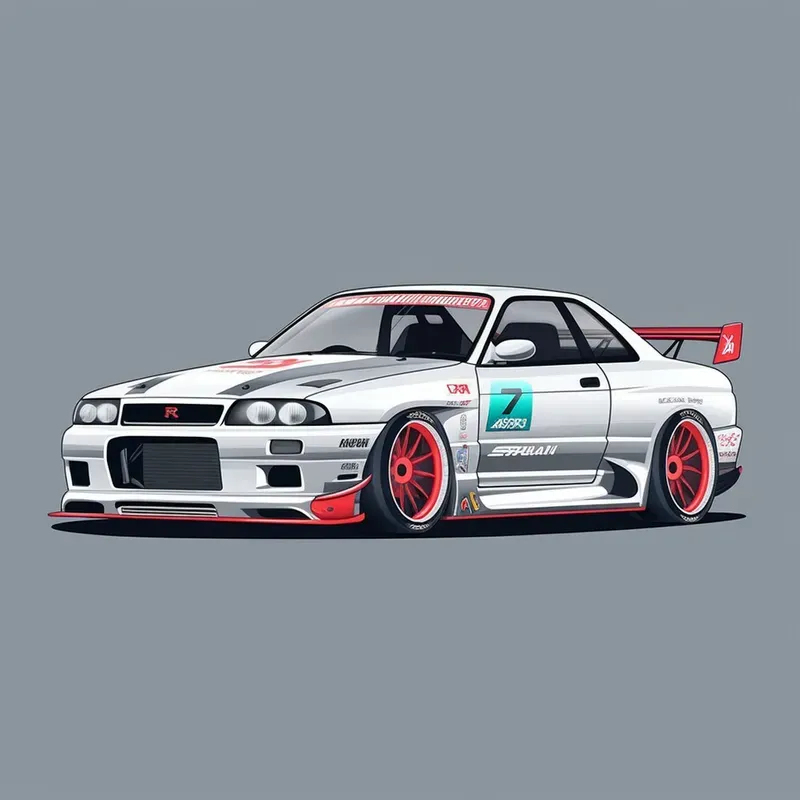 Flat Style Race Cars