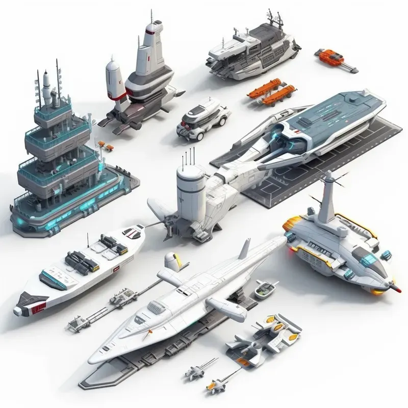 3D Isometric Sets Of Objects For Games