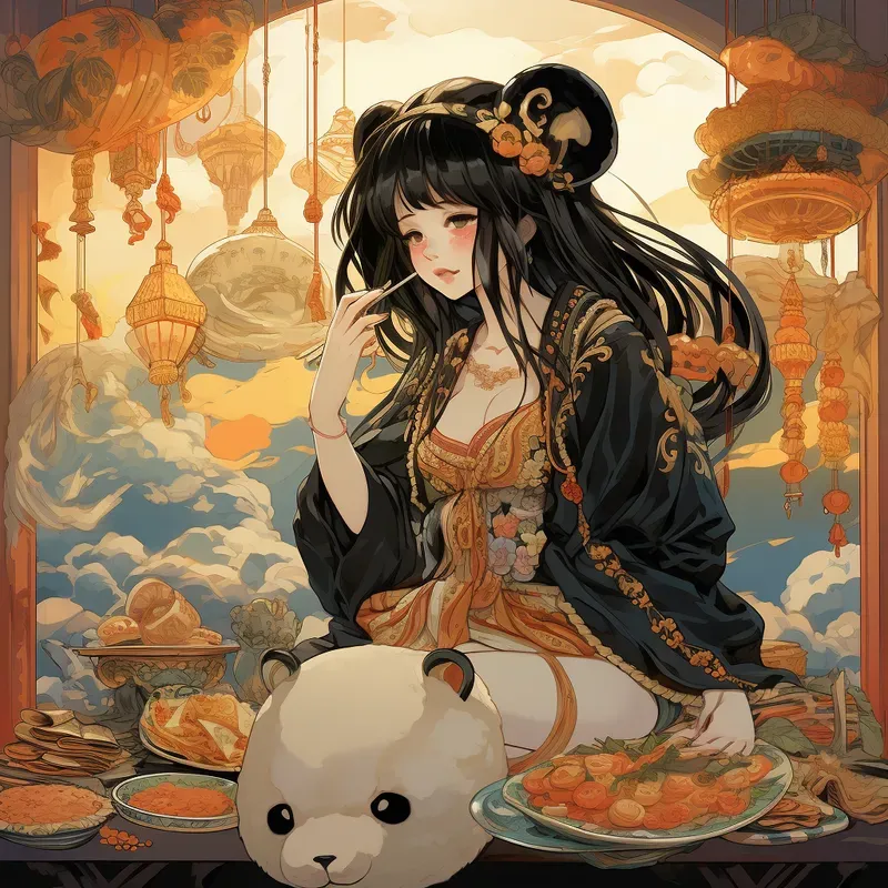 Miyazaki Mucha Art Nuveau Anime Fusion