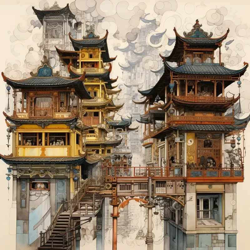 Klimt Fusions With Chinese Ink