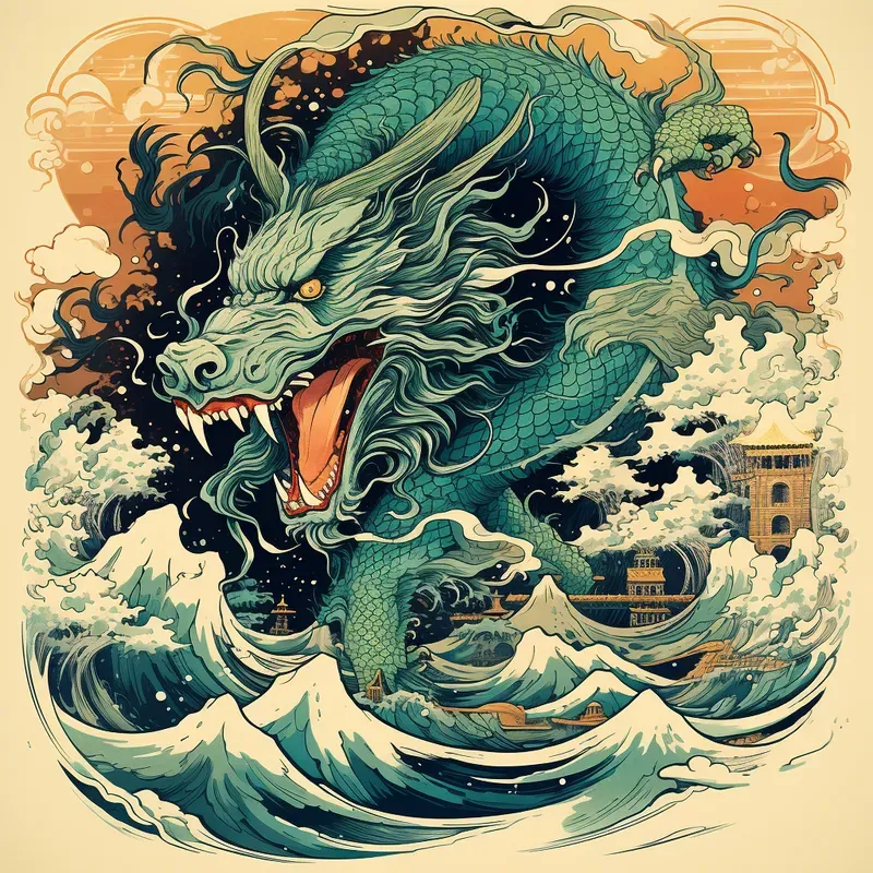 Tolkien Hokusai Fantasy Fusion Art