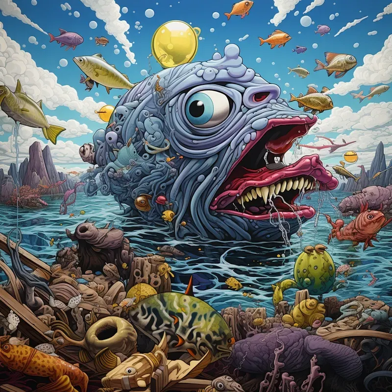 Dali Kaws Bold Paintings Fusion Artworks
