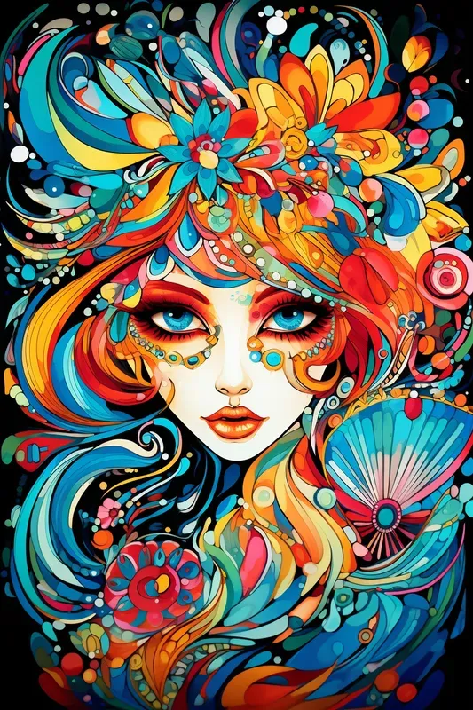 Colorful Abstract Face Art