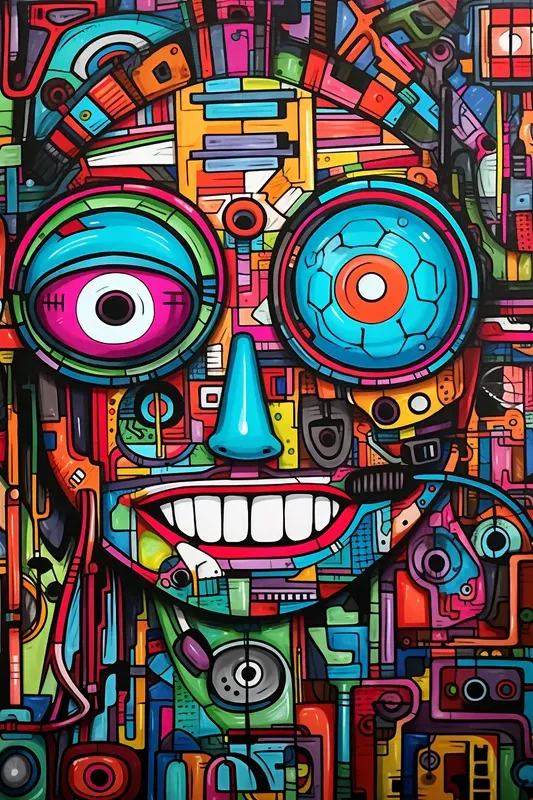 Colorful Abstract Face Art