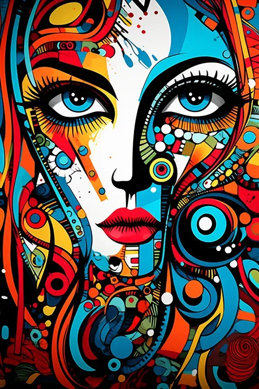 Colorful Abstract Face Art