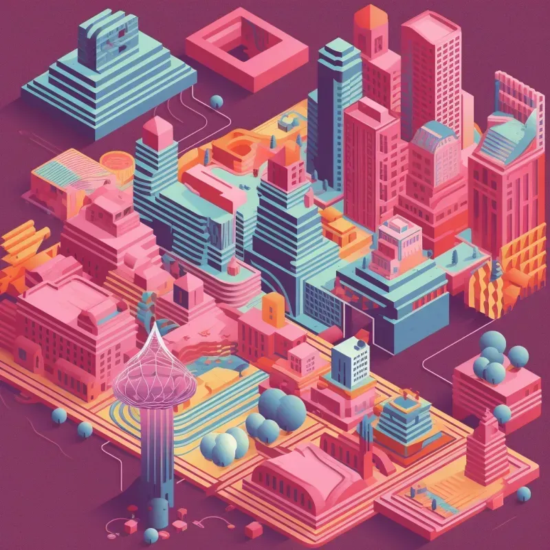3D Graphic Design With Isometric View