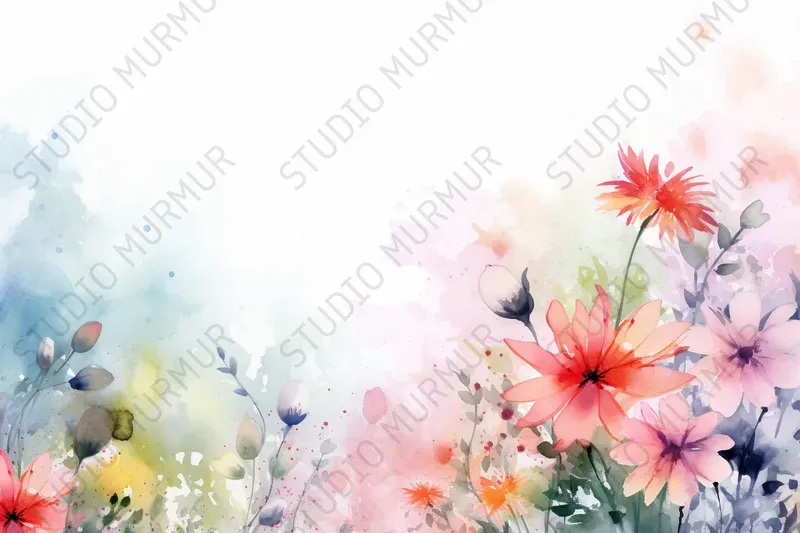 Pretty Watercolor Floral Wedding Cards