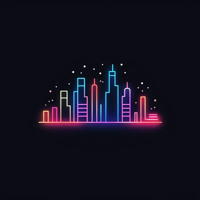 Neon Light Outline Icons