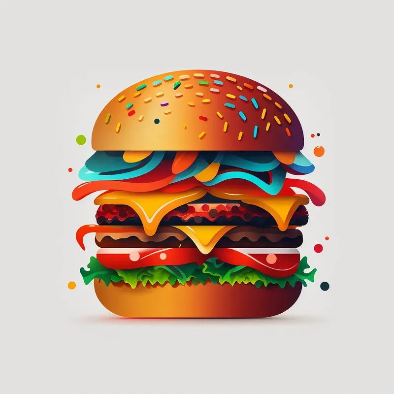 Food Icons Vibrant Colors