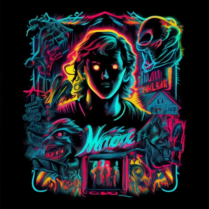 Retro Artistic Neon Movie Posters