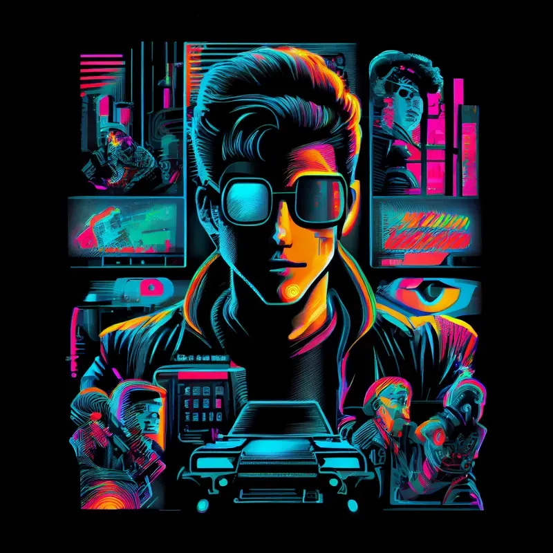 Retro Artistic Neon Movie Posters