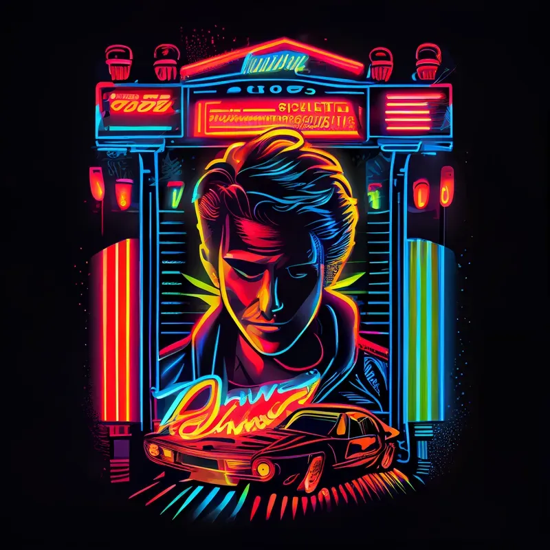 Retro Artistic Neon Movie Posters