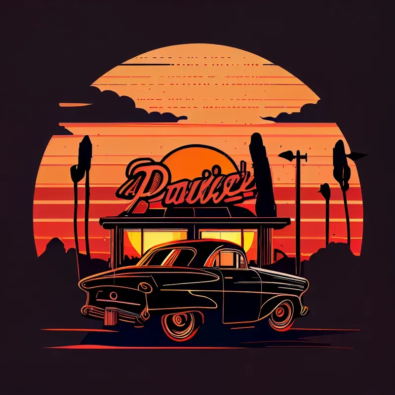 Retro Sunset T-shirt Designs