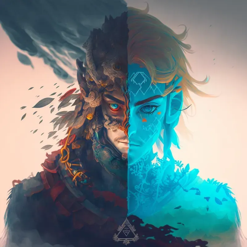Overlapping Ink Character Arts