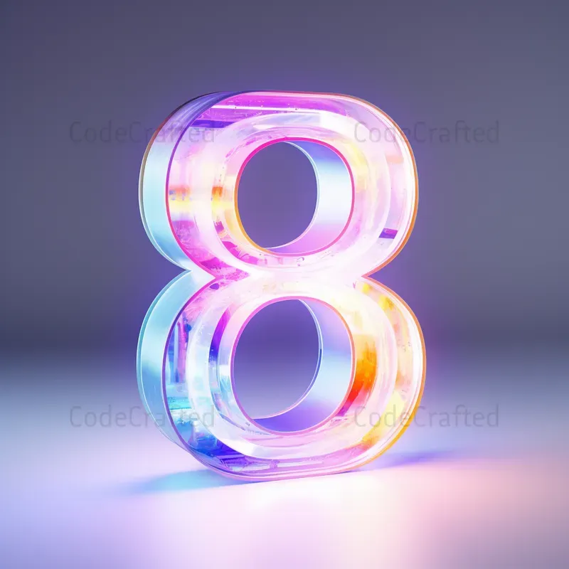 3D Numbers With Frosted Glass Effects