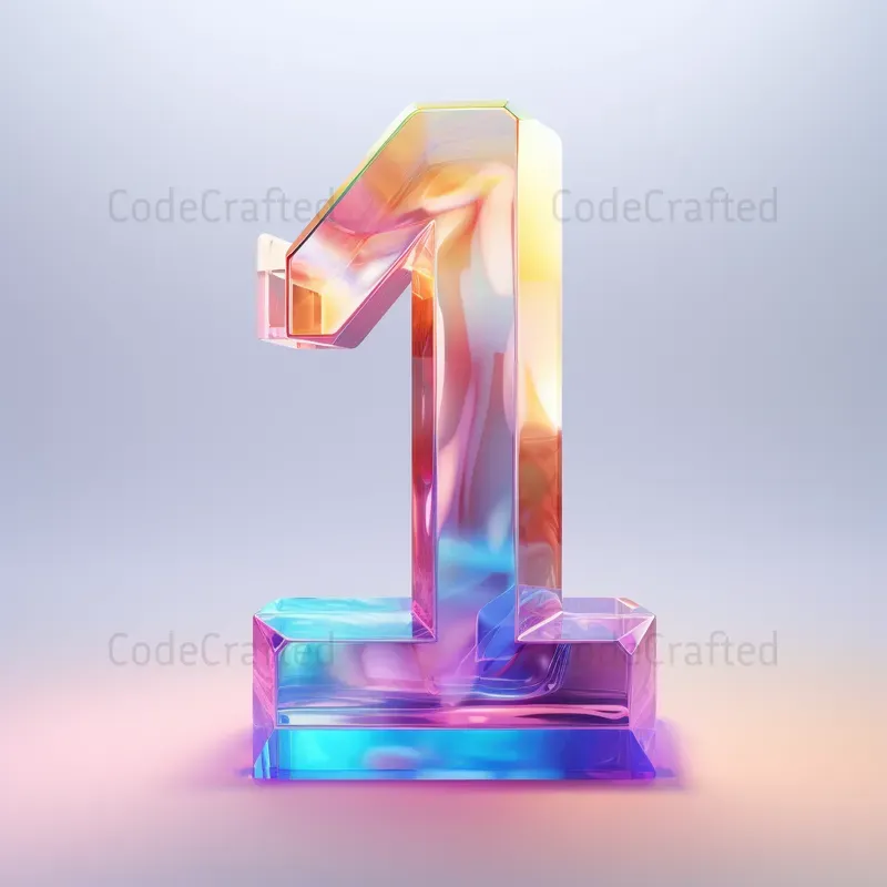 3D Numbers With Frosted Glass Effects