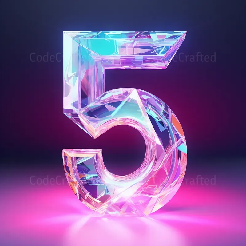3D Numbers With Frosted Glass Effects