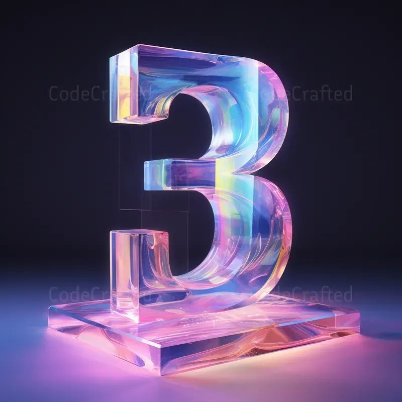 3D Numbers With Frosted Glass Effects