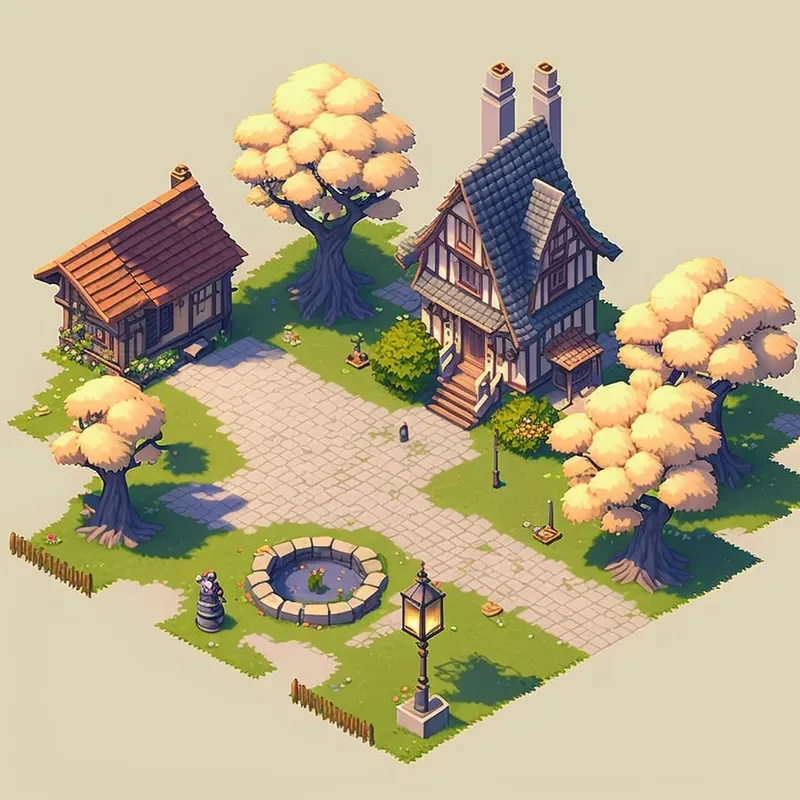 3D Game Buildings Assets