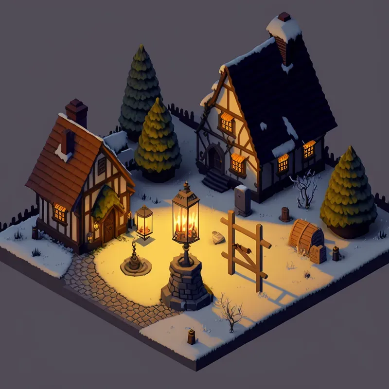 3D Game Buildings Assets