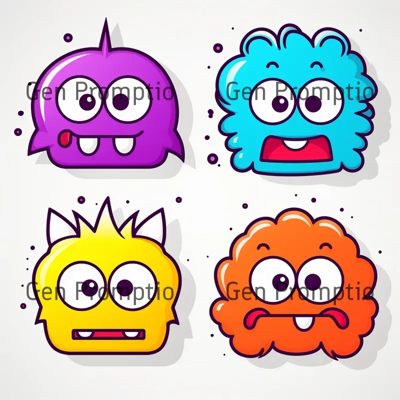 Sets Of 4 Clipart 2D Icons