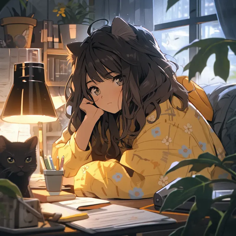 Lofi Hip Hop Chilling Anime Wallpaper