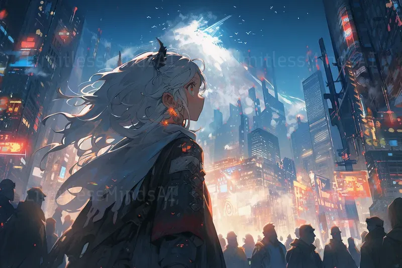 Cyberpunk Skies Neon Dreams