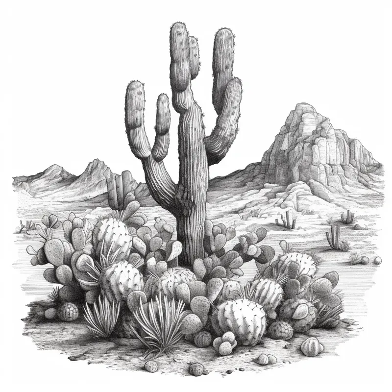 Detail Ink Wash Illustrations