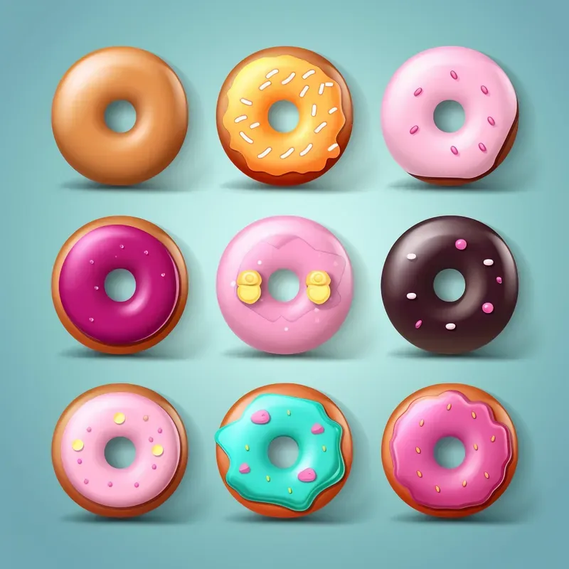 Vibrant 3D Sweet Treat Icons