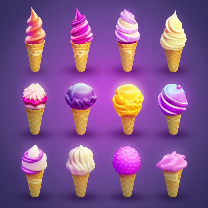 Vibrant 3D Sweet Treat Icons