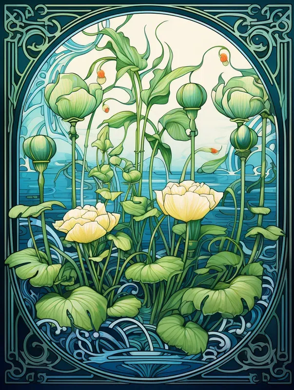 Art Nouveau Flowers In Frames