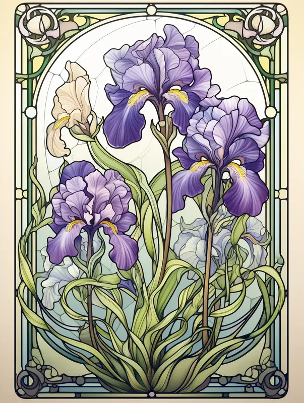 Art Nouveau Flowers In Frames