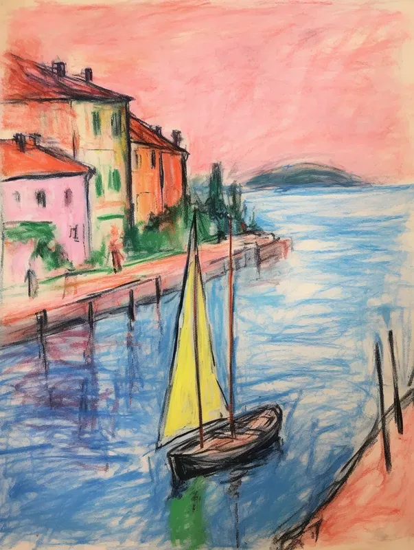 Scratchy Chalk Pastel Art Illustrations