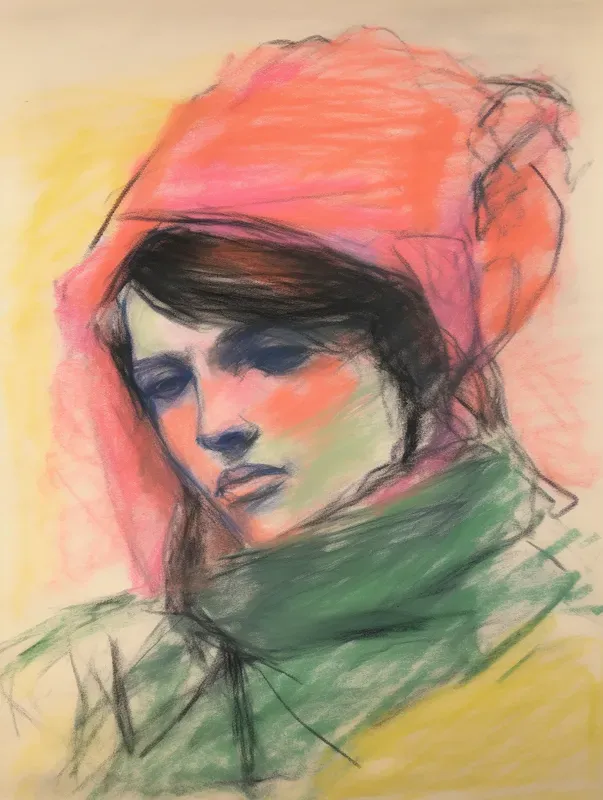 Scratchy Chalk Pastel Art Illustrations