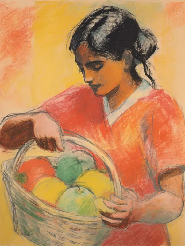 Scratchy Chalk Pastel Art Illustrations