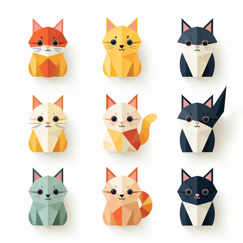 Origamistyle Animal Icons