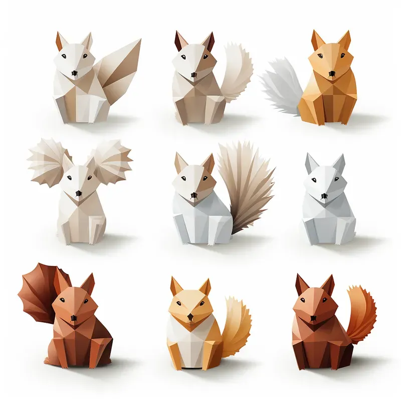 Origamistyle Animal Icons