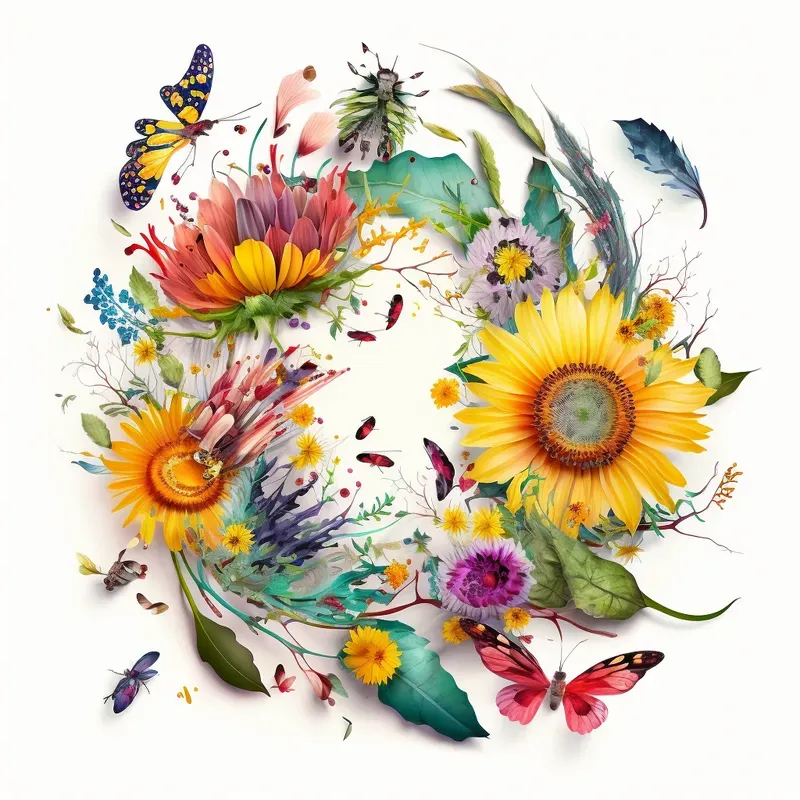 Floral Colorful Collages