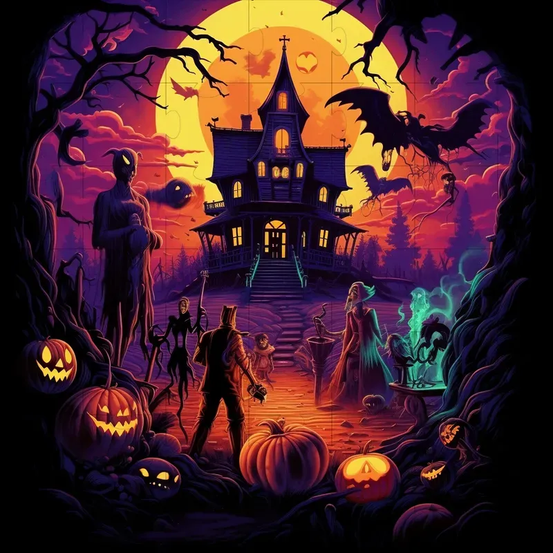 Illustrating Eerie Shadows In Halloween Paintings