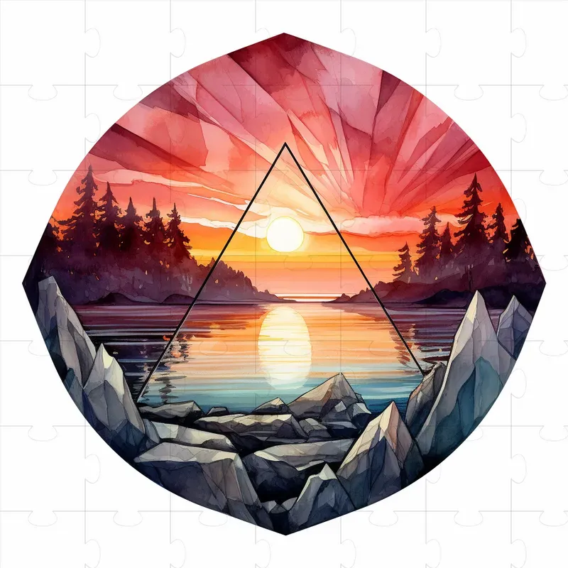 Sunset Scene - T-shirt Or Poster Print