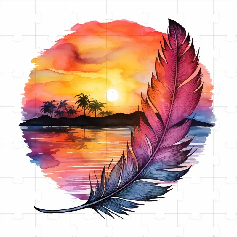 Sunset Scene - T-shirt Or Poster Print