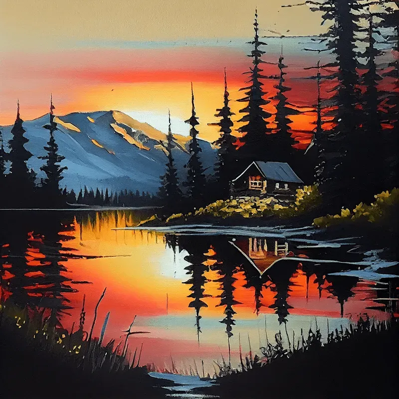 Bob Ross Style Landscape Paintings