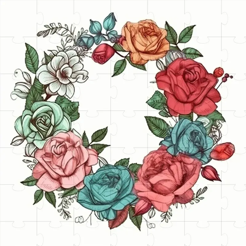 Colorful Hand Drawn Floral Wreath Designs