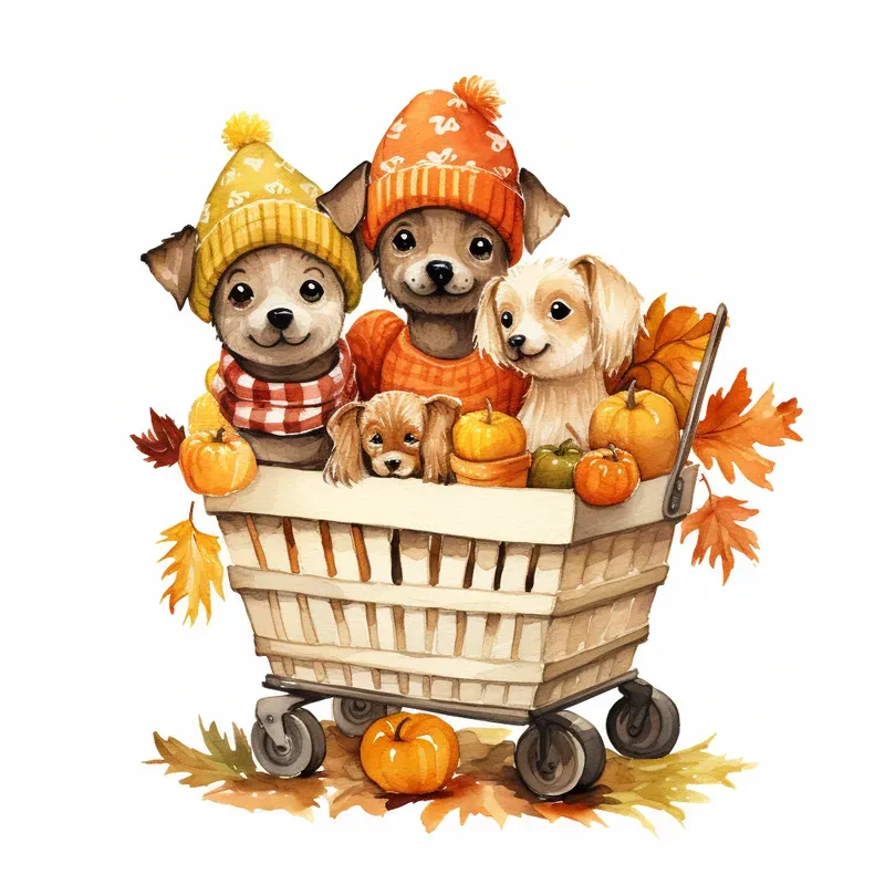 Autumn Cards Postcards Illustrations